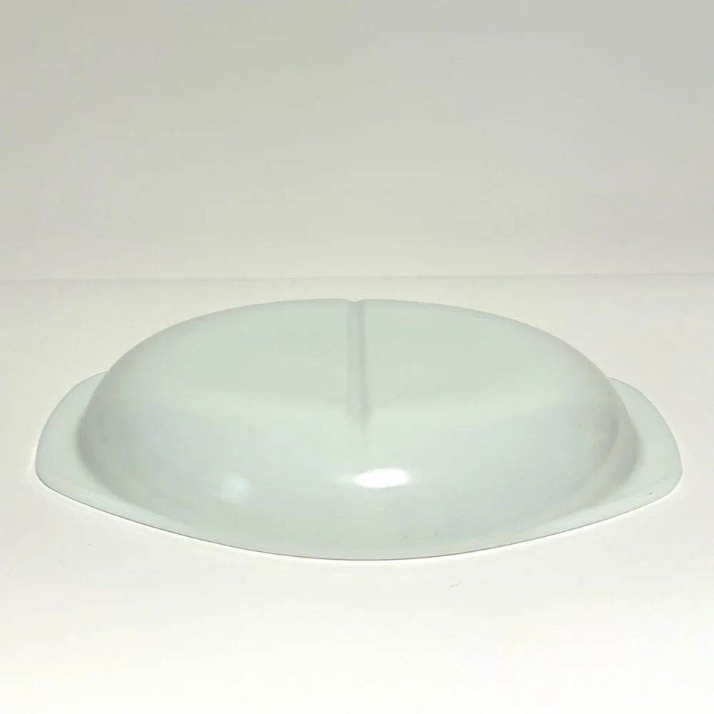 PYREX Vintage 1.5 Qt Milk Glass Divided Oval Baking Dish #1063 USA 14
